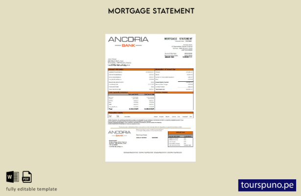 listo para imprimir plantilla de extracto de hipoteca del banco Ancoria de Chipr